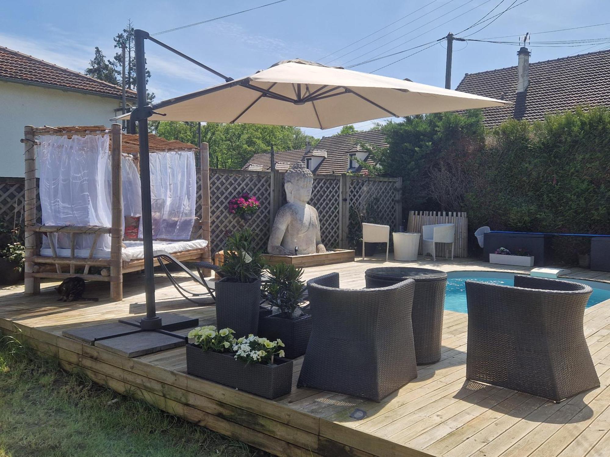 La Serenite Balinaise, Chambre Et Sdb Privee, Jardin , Piscine Et Jacuzzi En Saison, Pres De Chantilly, Parc Asterix Et Cdg Et Paris En 20' Orry-La-Ville Buitenkant foto
